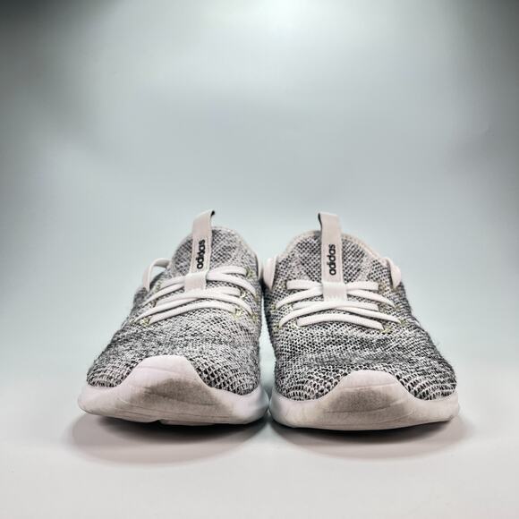 Adidas Cloudfoam Pure White Black Knit Running Shoes DB0695 Women's Size 7 - Picture 2 of 10